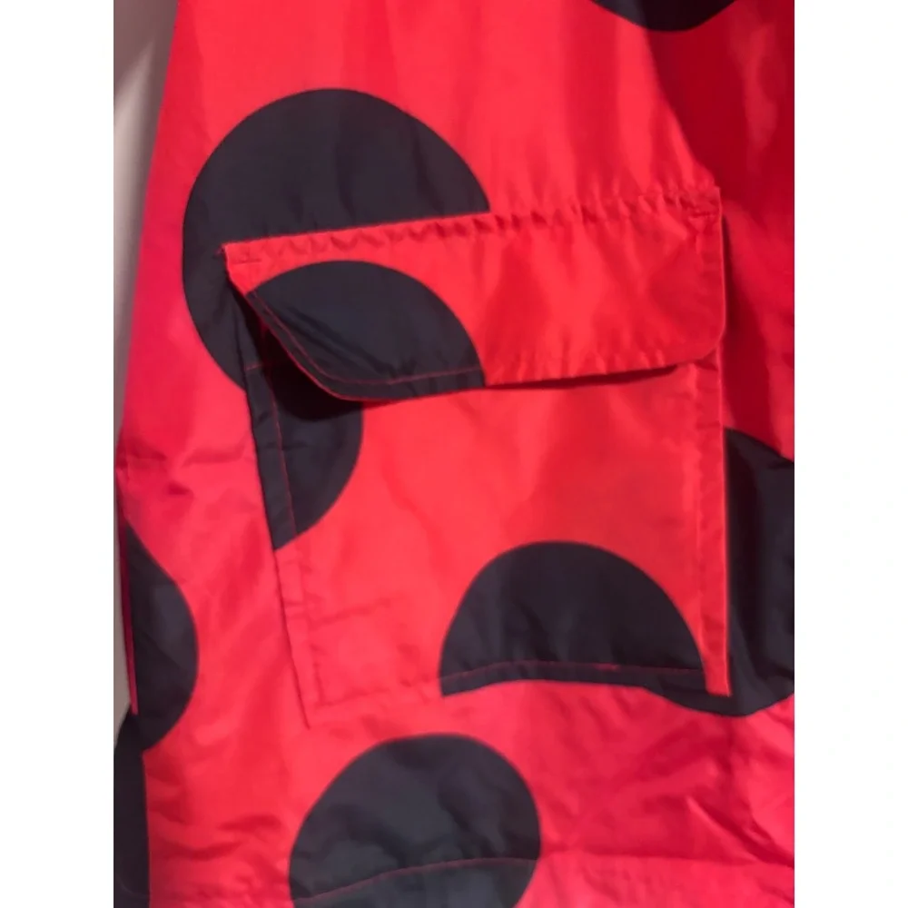 Carter's Girls Red Black Polka Dot Ladybug Raincoat Hooded Jacket 7-8 XL